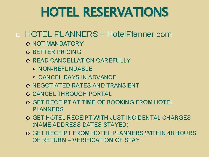 HOTEL RESERVATIONS HOTEL PLANNERS – Hotel. Planner. com NOT MANDATORY BETTER PRICING READ CANCELLATION