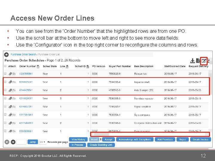 Access New Order Lines • • • You can see from the ‘Order Number’