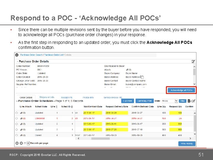 Respond to a POC - ‘Acknowledge All POCs’ • Since there can be multiple