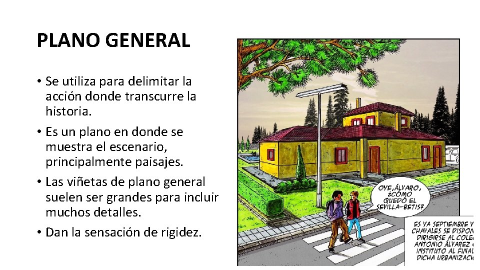 PLANO GENERAL • Se utiliza para delimitar la acción donde transcurre la historia. •