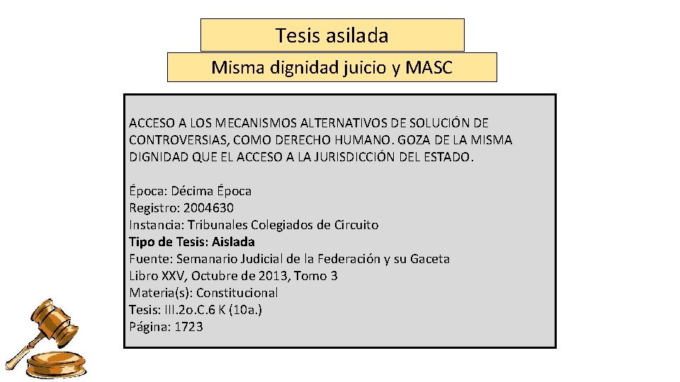 Tesis asilada Misma dignidad juicio y MASC ACCESO A LOS MECANISMOS ALTERNATIVOS DE SOLUCIÓN