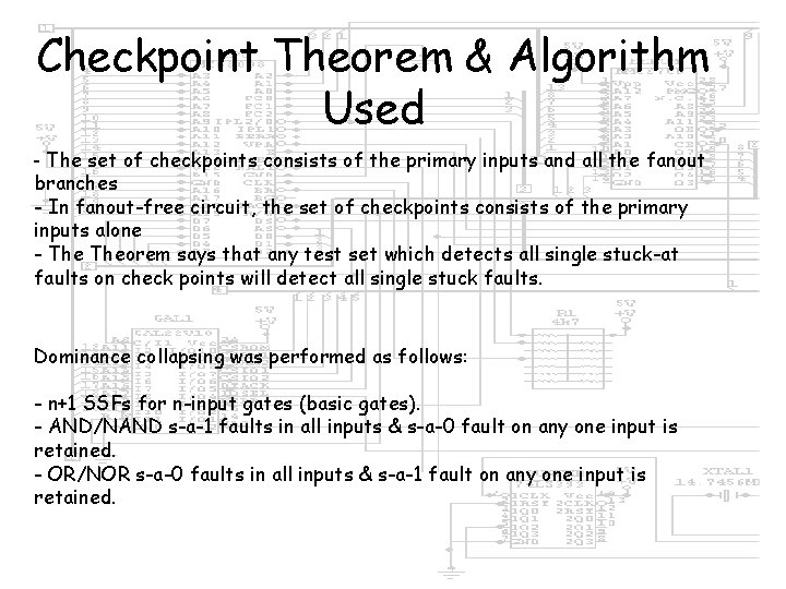 Checkpoint Theorem & Algorithm Used - The set of checkpoints consists of the primary