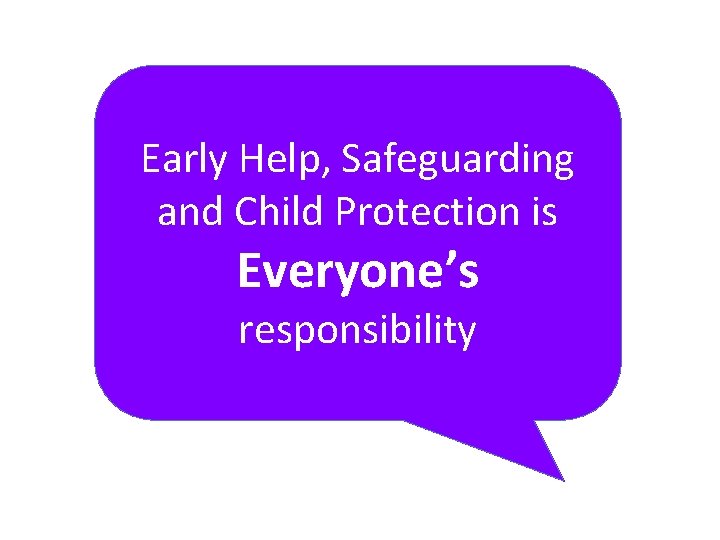 Early Help, Safeguarding and Child Protection is Everyone’s responsibility 