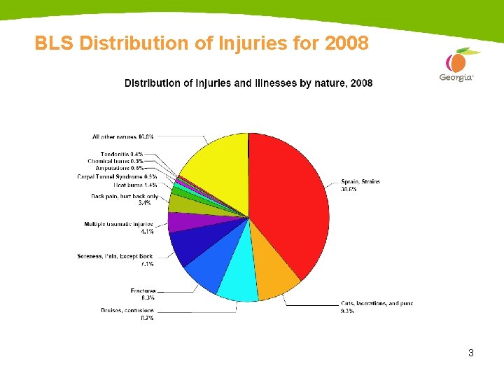 BLS Distribution of Injuries for 2008 3 