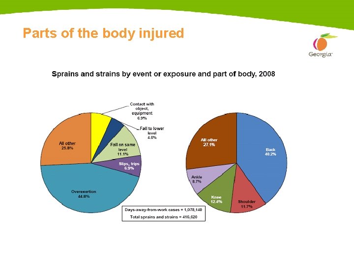 Parts of the body injured ▪ , 4 