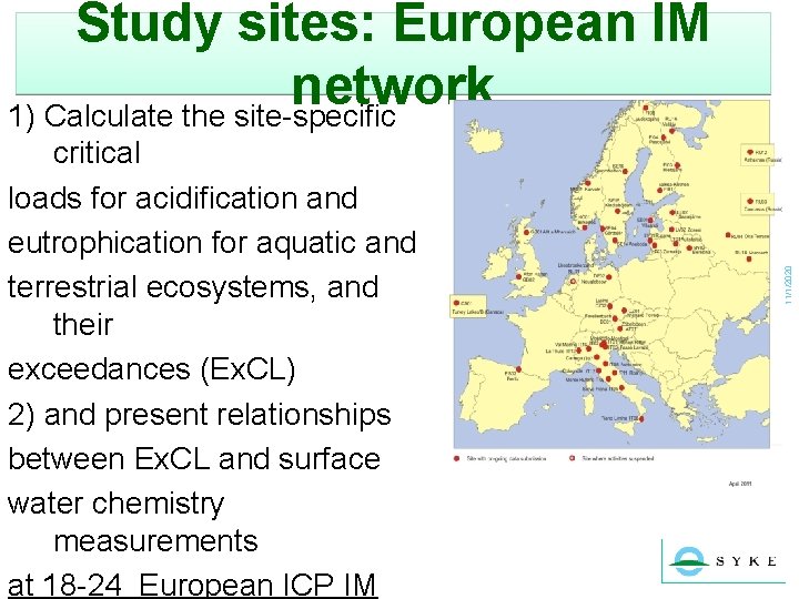 critical loads for acidification and eutrophication for aquatic and terrestrial ecosystems, and their exceedances