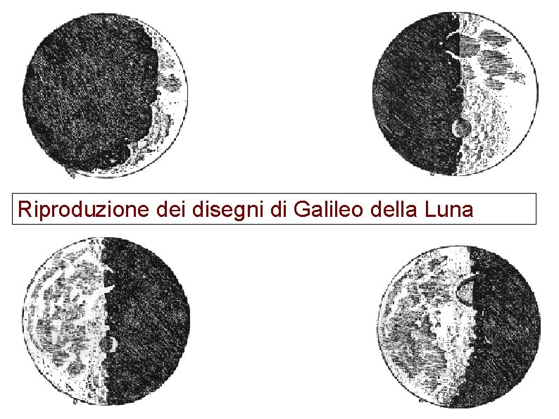 Riproduzione dei disegni di Galileo della Luna 