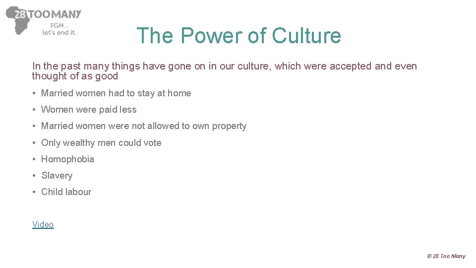 The Power of Culture In the past many things have gone on in our