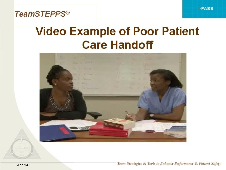 I-PASS Team. STEPPS® Video Example of Poor Patient Care Handoff Mod 1 05. 2