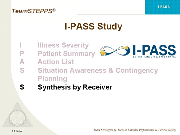 I-PASS Team. STEPPS® I-PASS Study I P A S S Mod 1 05. 2