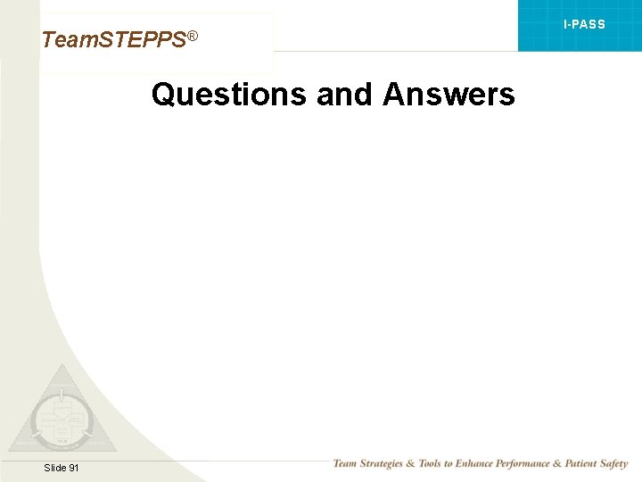 I-PASS Team. STEPPS® Questions and Answers Mod 1 05. 2 Page 91 Slide 91