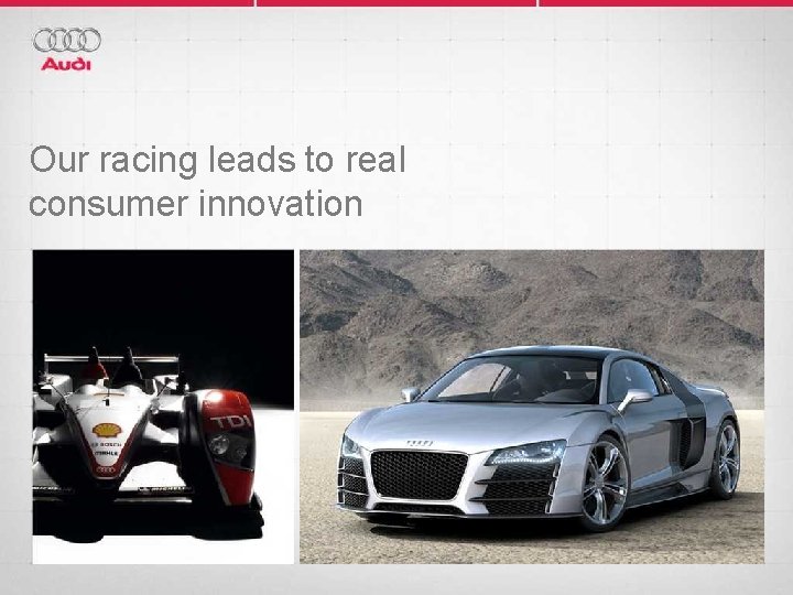 Our racing leads to real consumer innovation 