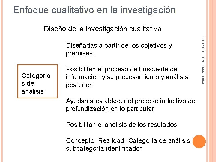 Enfoque cualitativo en la investigación Diseño de la investigación cualitativa Ayudan a establecer el Enfoque cualitativo en la investigación Diseño de la investigación cualitativa Ayudan a establecer el