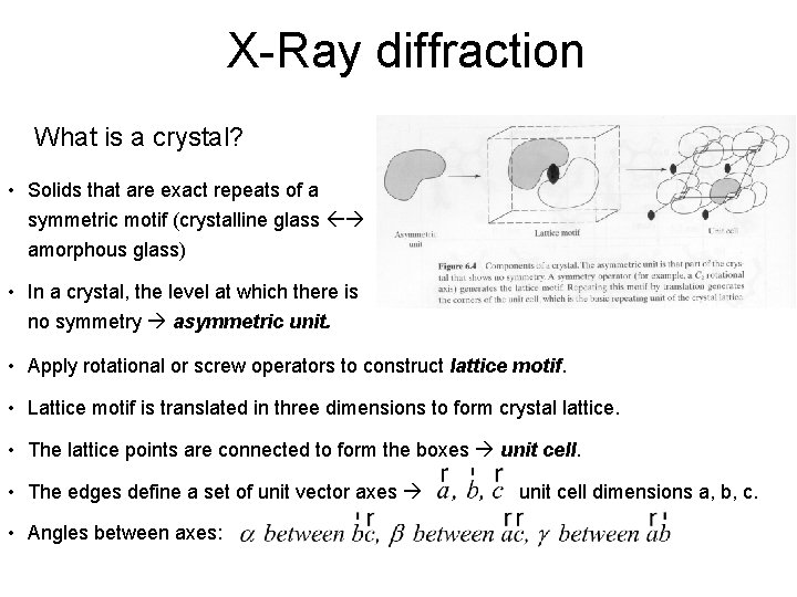 X-Ray diffraction What is a crystal? • Solids that are exact repeats of a