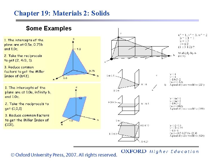 Chapter 19: Materials 2: Solids Some Examples 