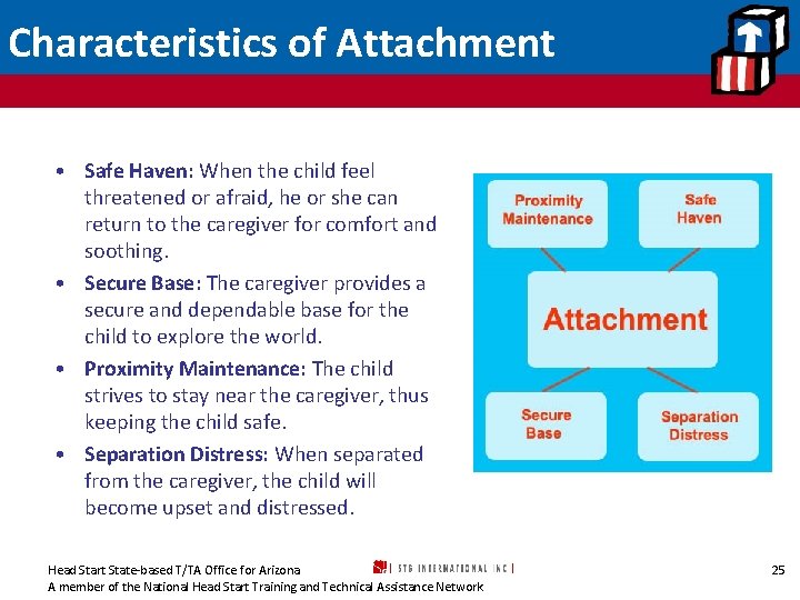 Characteristics of Attachment • Safe Haven: When the child feel threatened or afraid, he