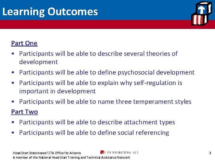 Learning Outcomes Part One • Participants will be able to describe several theories of