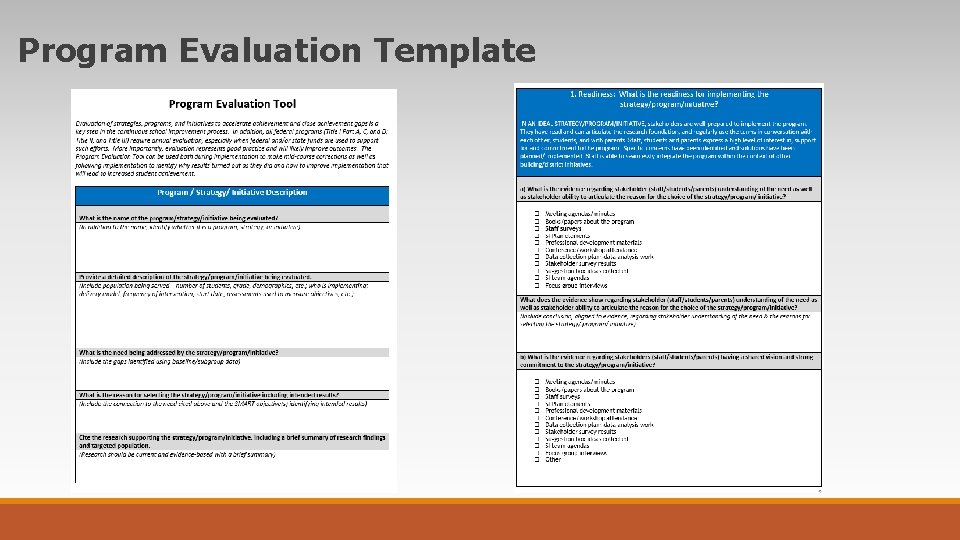 Program Evaluation Template Program Evaluation Template