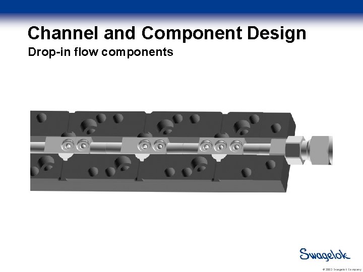 Channel and Component Design Drop-in flow components © 2003 Swagelok Company 