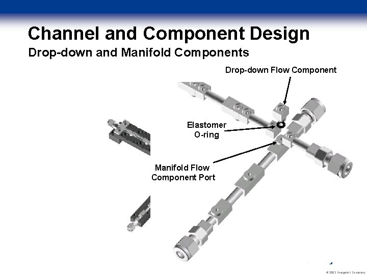 Channel and Component Design Drop-down and Manifold Components Drop-down Flow Component Elastomer O-ring Manifold