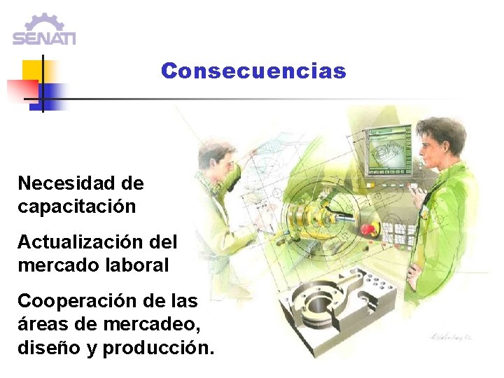 Consecuencias Necesidad de capacitación Actualización del mercado laboral Cooperación de las áreas de mercadeo, Consecuencias Necesidad de capacitación Actualización del mercado laboral Cooperación de las áreas de mercadeo,