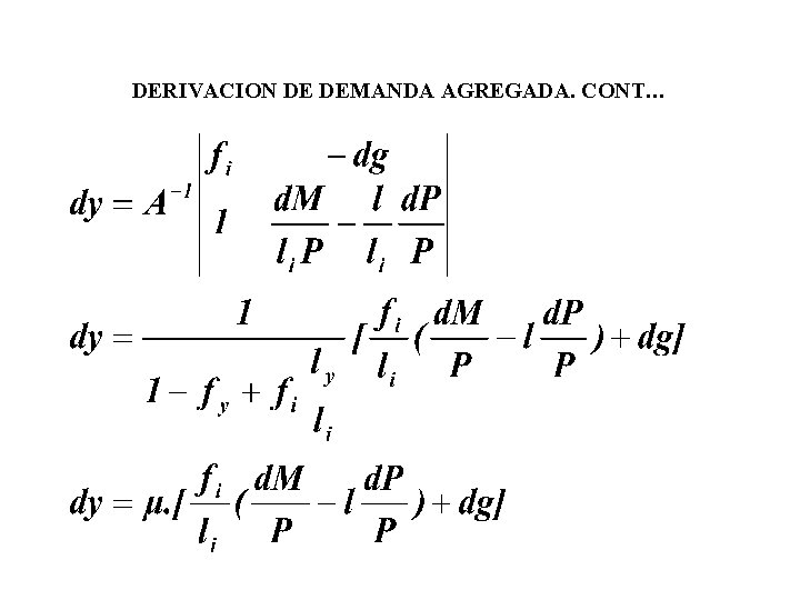 DERIVACION DE DEMANDA AGREGADA. CONT… 