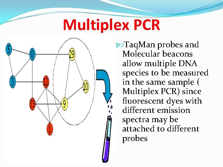 Multiplex PCR Taq. Man probes and Molecular beacons allow multiple DNA species to be