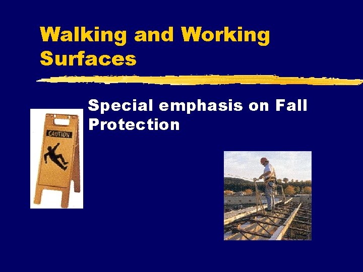 Walking and Working Surfaces Special emphasis on Fall Protection 