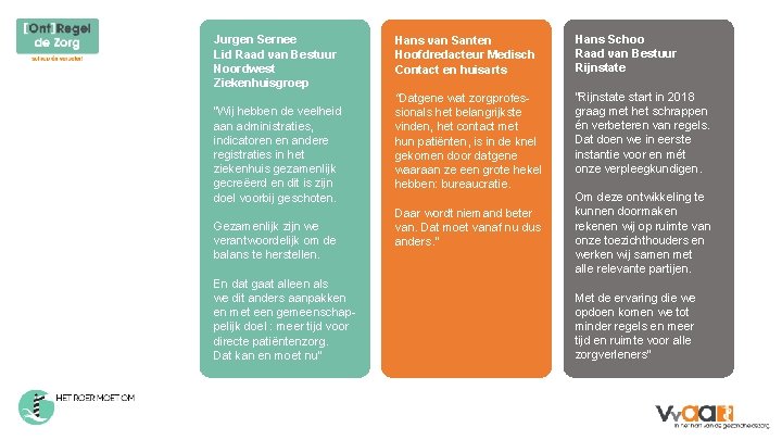 Jurgen Sernee Lid Raad van Bestuur Noordwest Ziekenhuisgroep “Wij hebben de veelheid aan administraties,