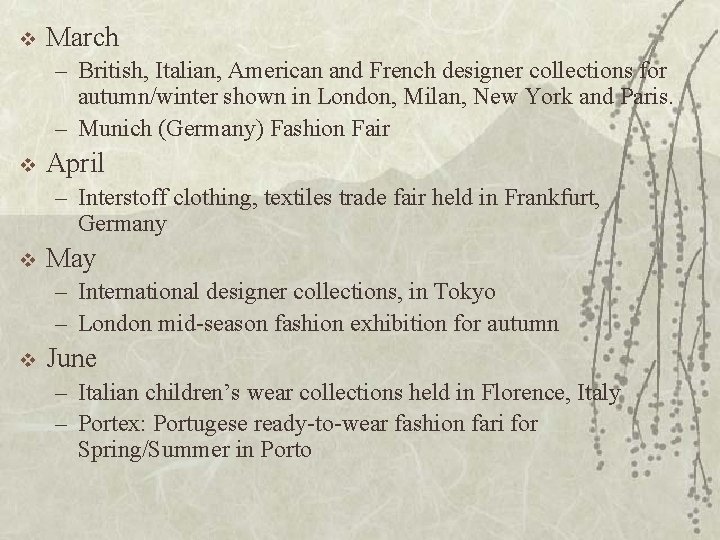 v March – British, Italian, American and French designer collections for autumn/winter shown in