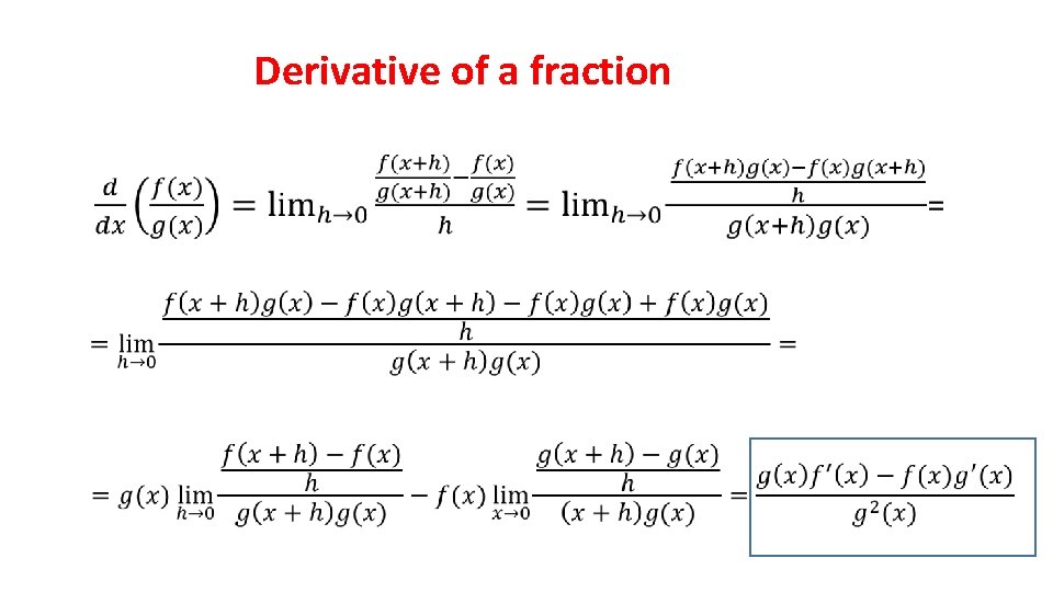 Derivative of a fraction 