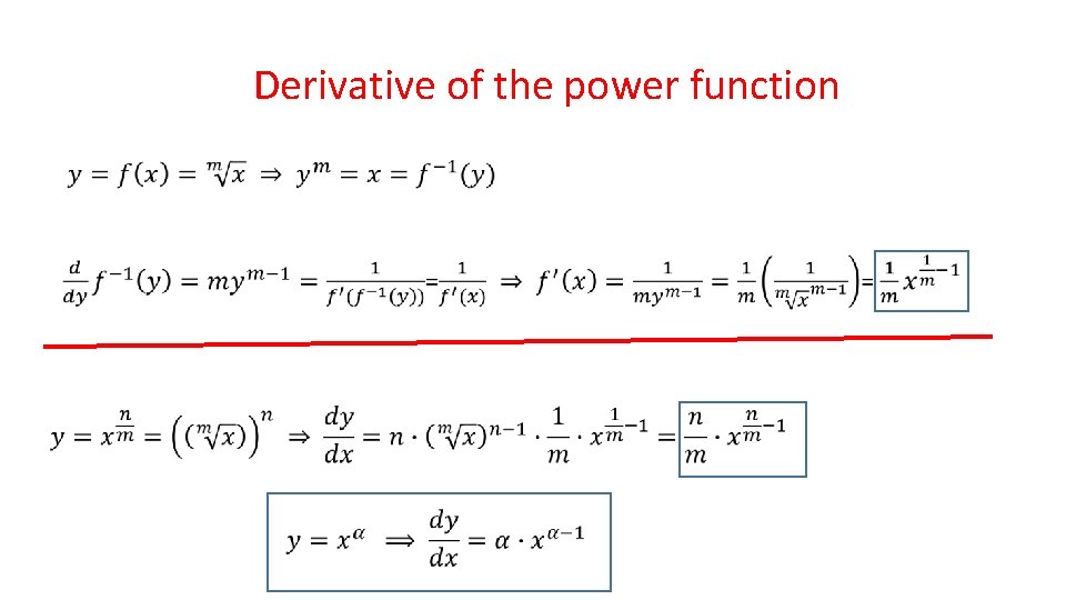 Derivative of the power function 