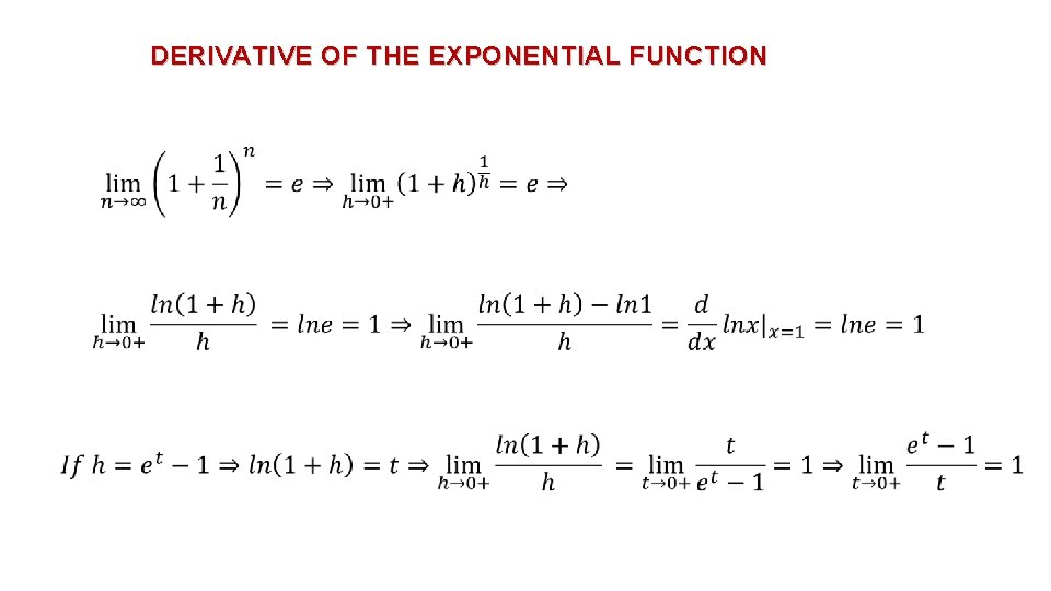 DERIVATIVE OF THE EXPONENTIAL FUNCTION 