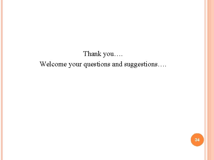 Thank you…. Welcome your questions and suggestions…. 34 