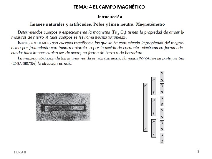 TEMA: 4 EL CAMPO MAGNÉTICO Introducción FISICA II 3 