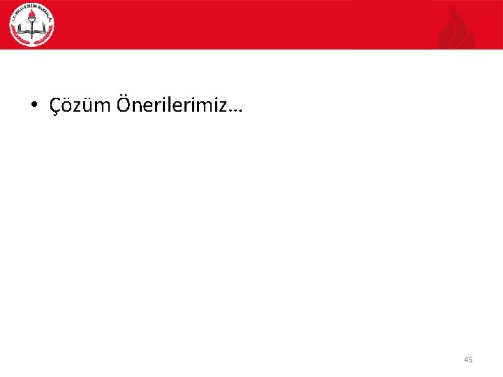  • Çözüm Önerilerimiz… 45 