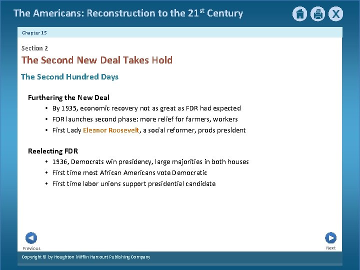 The Americans: Reconstruction to the 21 st Century Chapter 15 Section 2 The Second