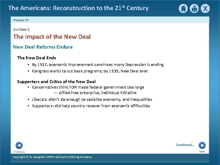 The Americans: Reconstruction to the 21 st Century Chapter 15 Section-5 The Impact of