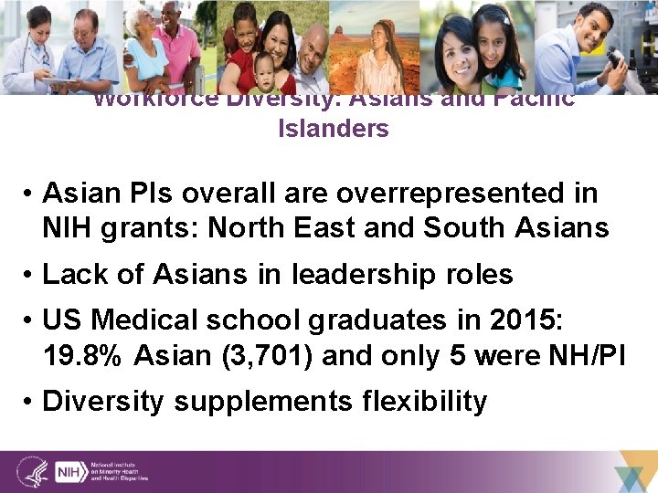 Workforce Diversity: Asians and Pacific Islanders • Asian PIs overall are overrepresented in NIH