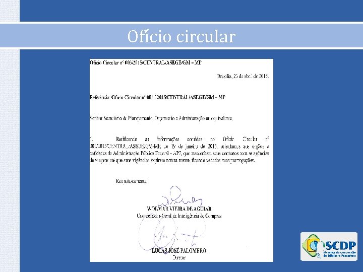 Ofício circular Ofício circular