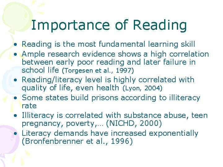 Reading Education An overview Organizer for the First