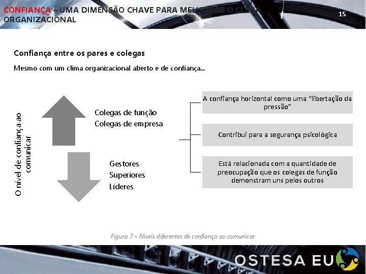 CONFIANÇA – UMA DIMENSÃO CHAVE PARA MELHORAR O CLIMA ORGANIZACIONAL 15 Confiança entre os