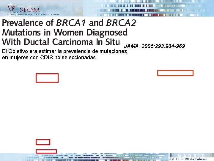 JAMA. 2005; 293: 964 -969 El Objetivo era estimar la prevalencia de mutaciones en