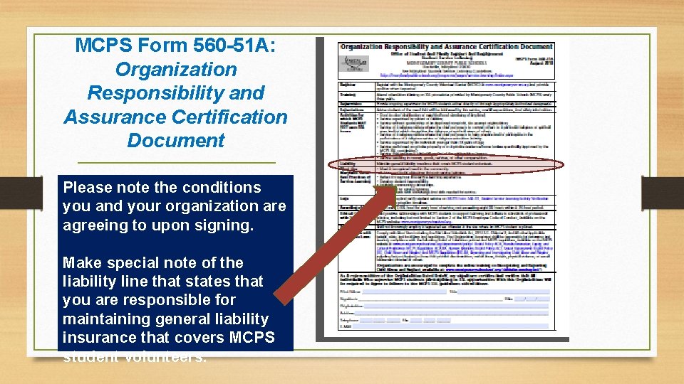 MCPS Form 560 -51 A: Organization Responsibility and Assurance Certification Document Please note the