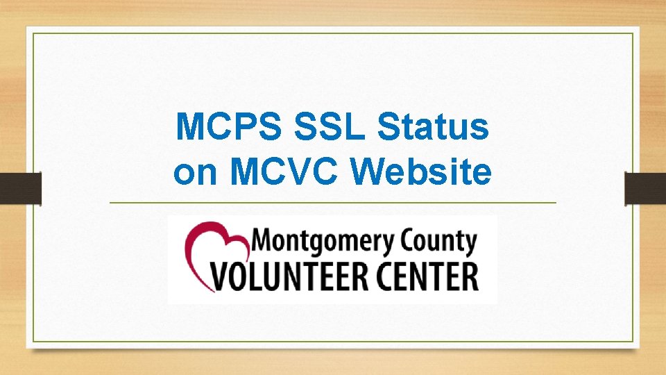 MCPS SSL Status on MCVC Website 