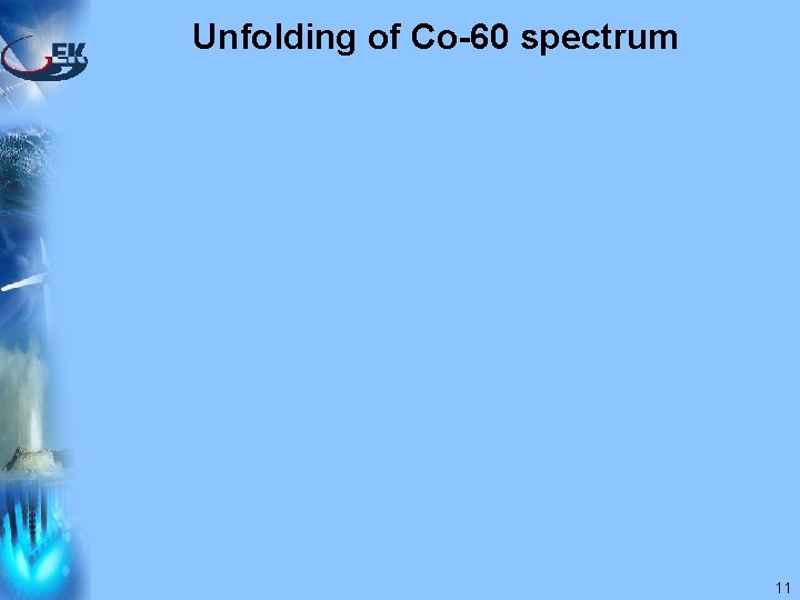 Unfolding of Co-60 spectrum 11 