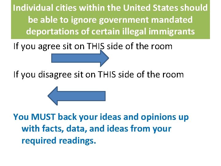 Individual cities within the United States should be able to ignore government mandated deportations