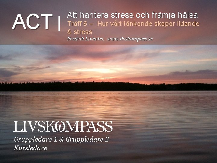 ACT Att hantera stress och främja hälsa Träff 6 – Hur vårt tänkande skapar