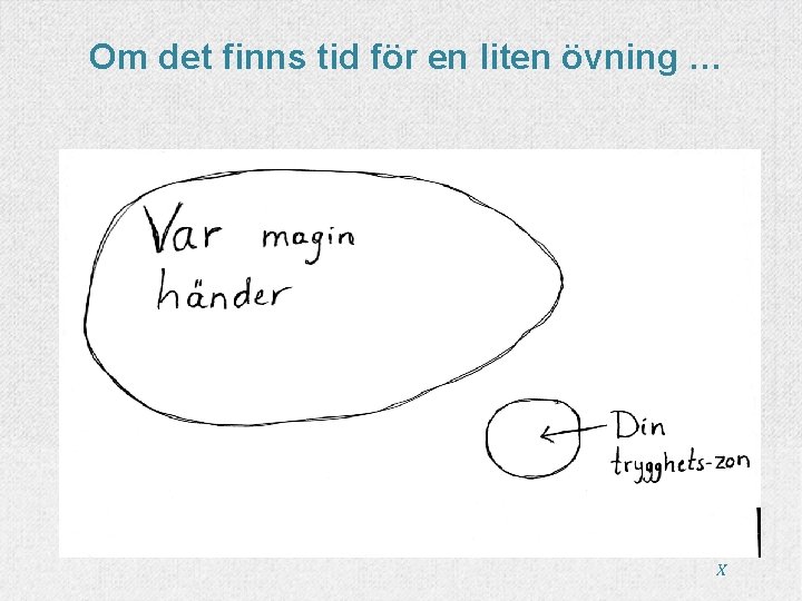 Om det finns tid för en liten övning … X 