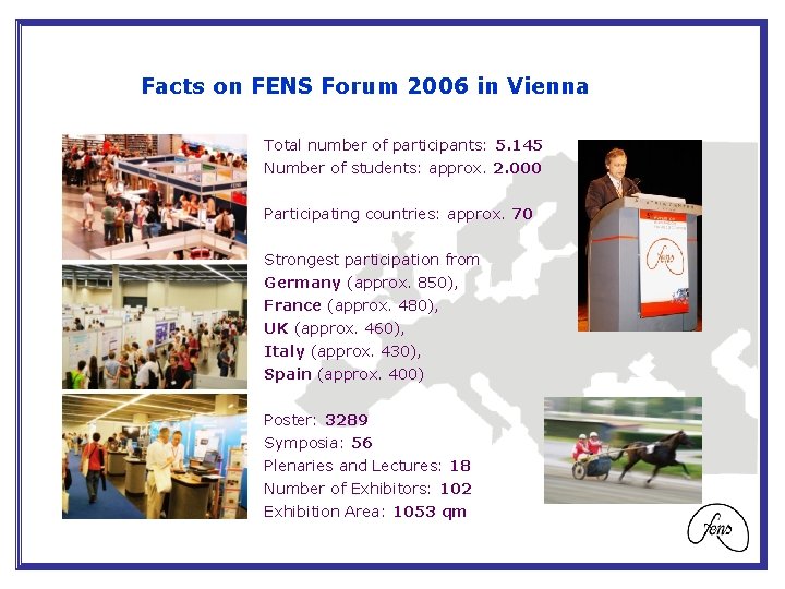 Facts on FENS Forum 2006 in Vienna Total number of participants: 5. 145 Number